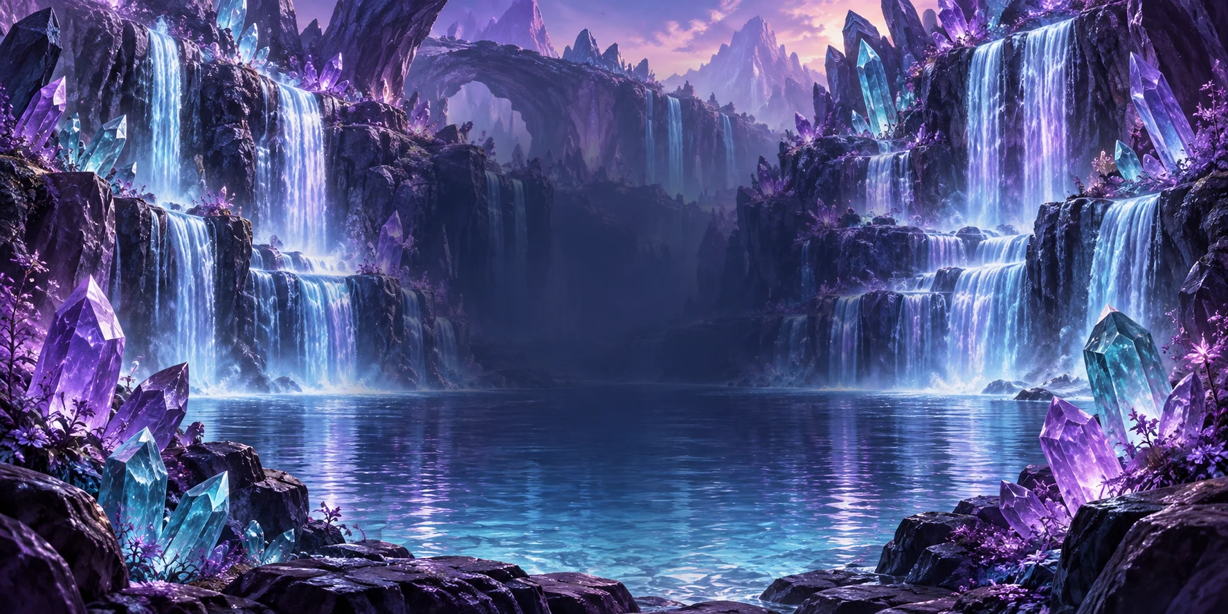 Crystal Cascade themed scene