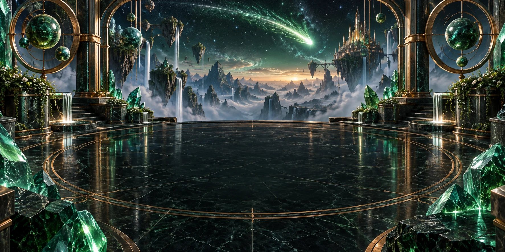 Emerald Meteor Court themed scene