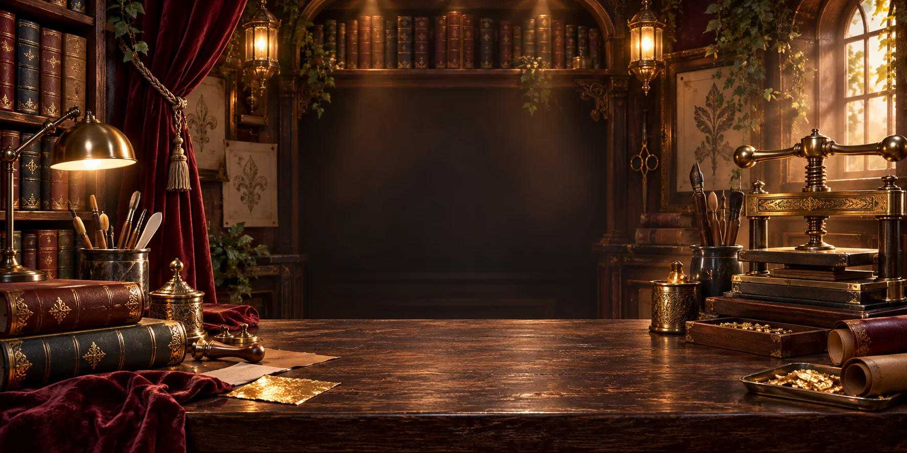 Gilded Binding House themed scene