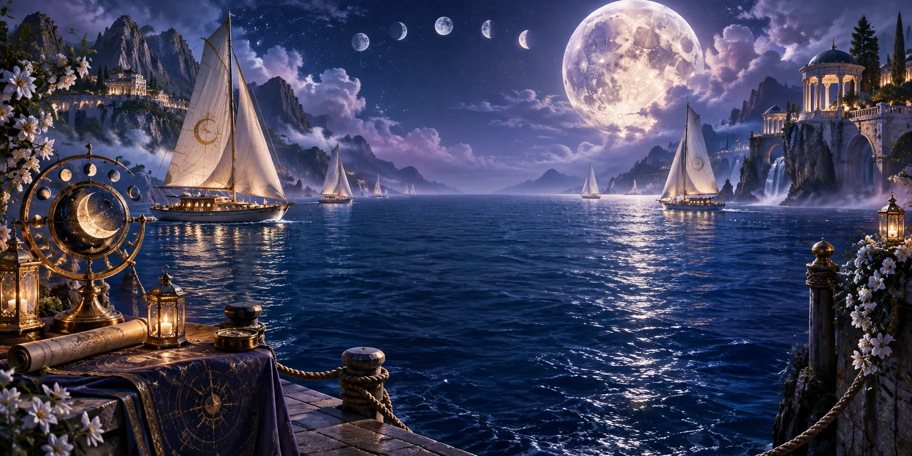 Lunar Regatta themed scene
