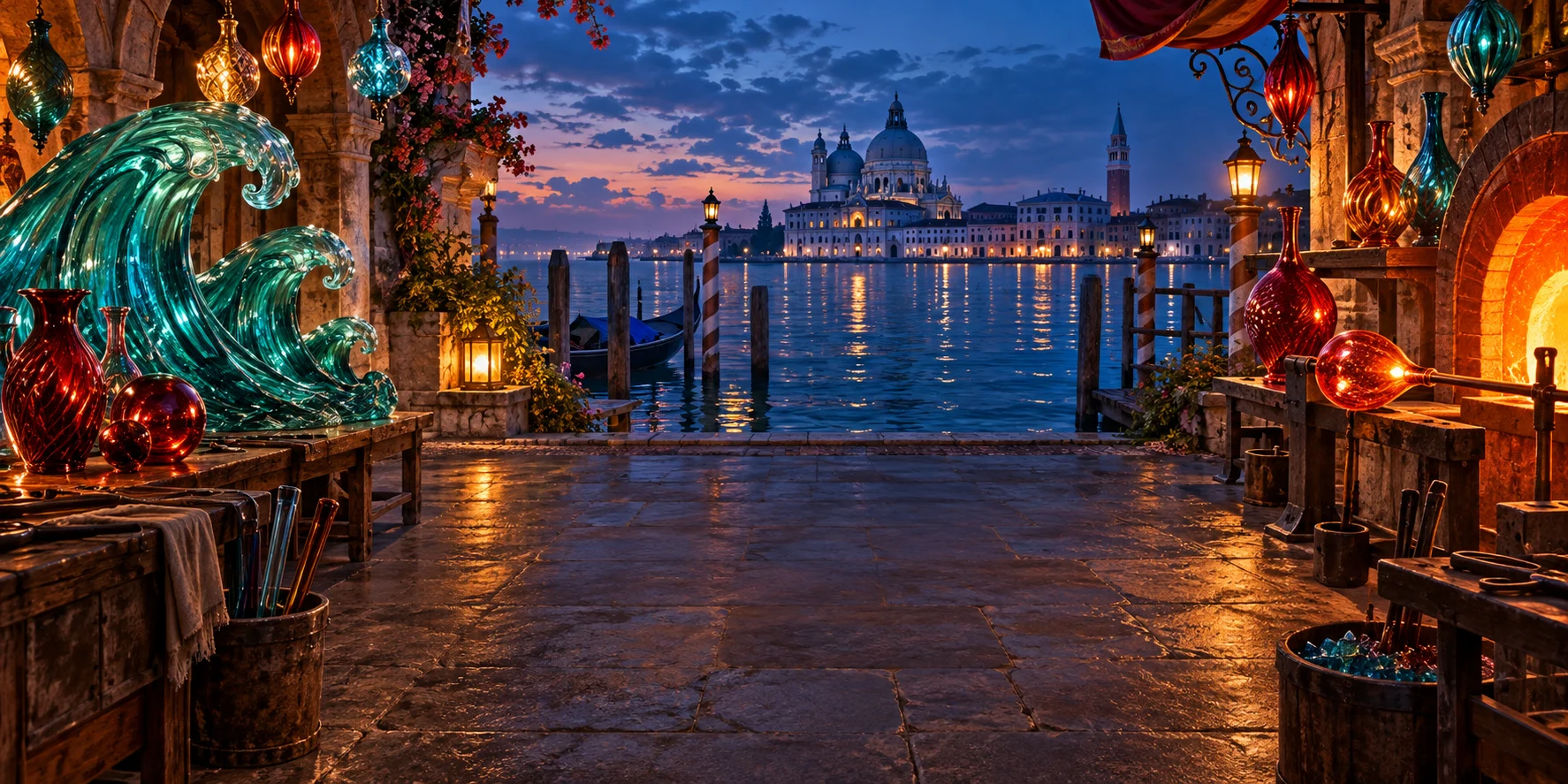 Murano Tidal Glass themed scene